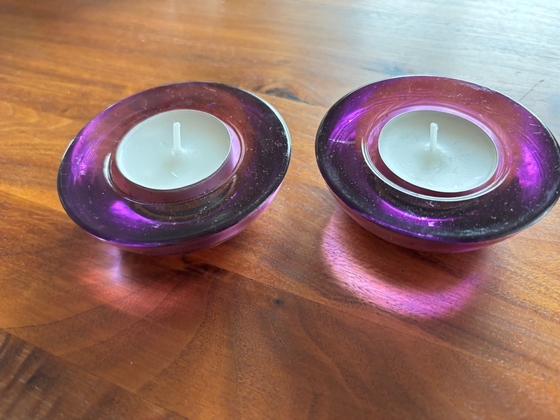 Portacandele: 2 Teelichthalter violett – Usato da Balsthal venduto da Uroby