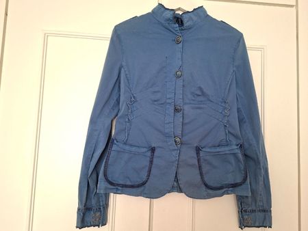 Veste Desigual bleue style militaire brodée – Taille 38