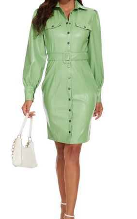 Bell abito in pelle ecco  in colore kiwi 🥝-nuovo S/M