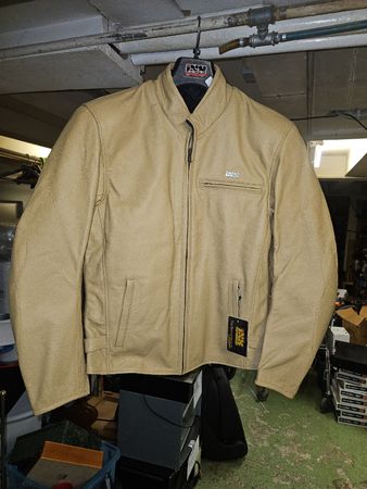 Neue Hochwertige Lederjacke, neu, beige, Gr. 52,L  (D)