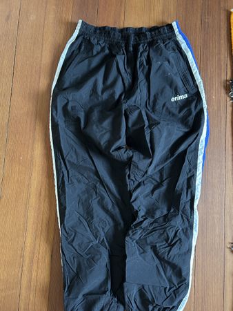 Erima Sporthose schwarz blau mit Mangel gebrauchter Zustand