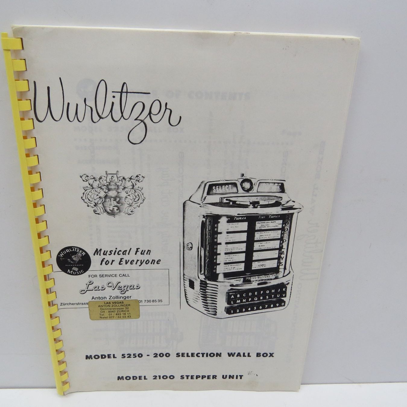 Wurlitzer Jukebox: WURLITZER-MANUAL – Usato da Oberlunkhofen venduto da Paco1 7