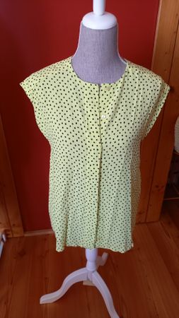 Damen Bluse grün/gelb Punkte Grösse L guter Zustand