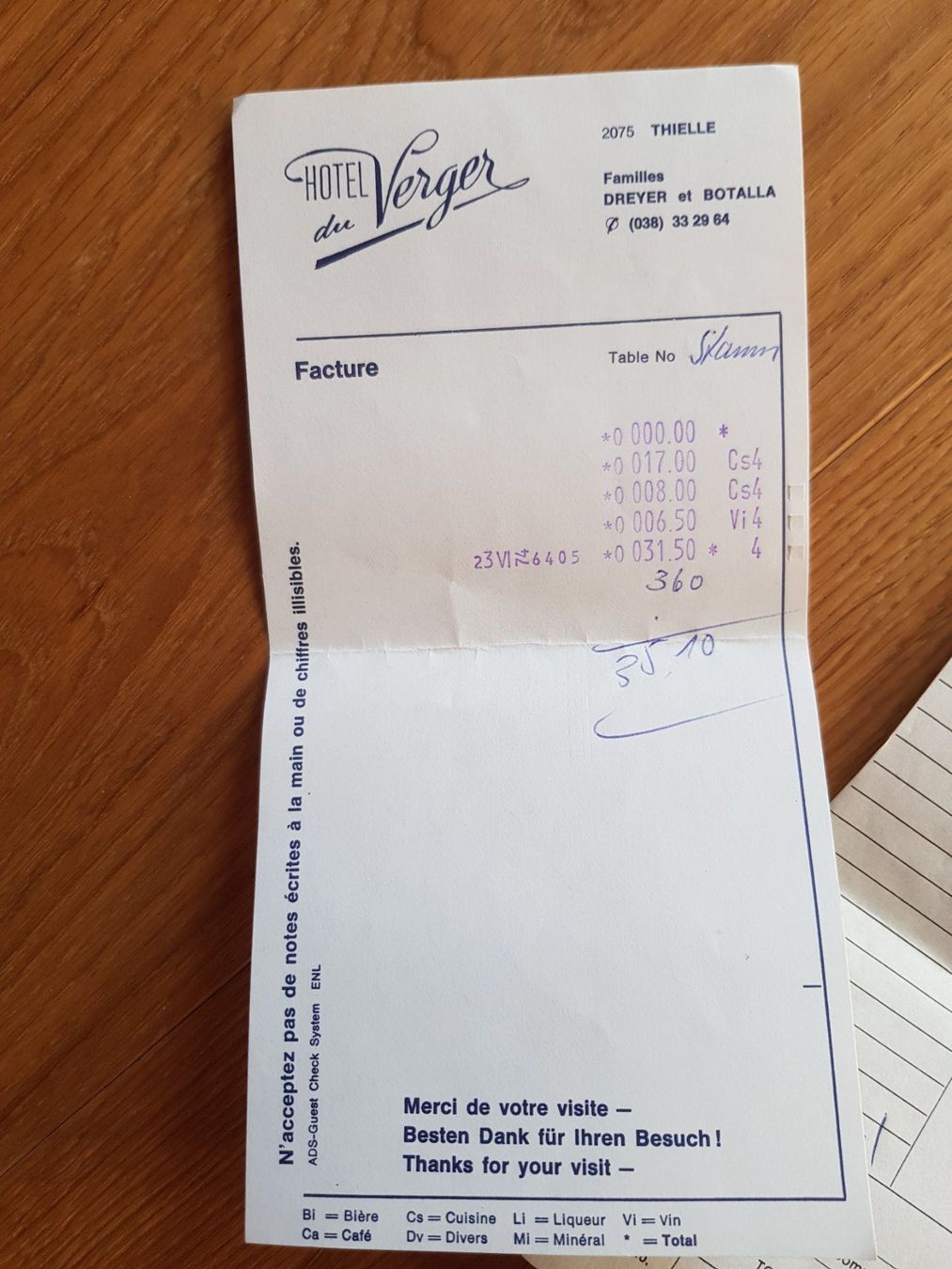 Documenti: 3 alte Restaurant Belege – Usato da Walterswil BE venduto da Lonitti 3