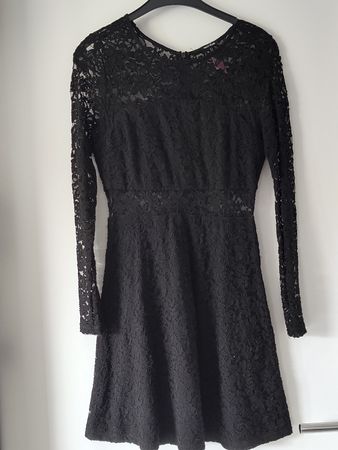 Schwarzes Spitzenkleid Damen Gr. M
