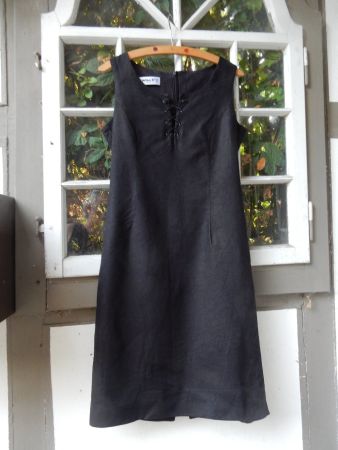 Kleid  + Leinen / schwarz    *  mina . b .  *  S     FRANCE