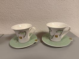 5 Special.t Tassen mit Untertassen, neuwertig, tolles Design