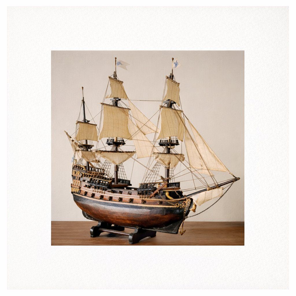 Modellbausätze & Standmodelle: Handgefertigtes Schiffsmodell (1965) ca. 50 cm – Gebraucht aus Frauenfeld von mwb_77c9