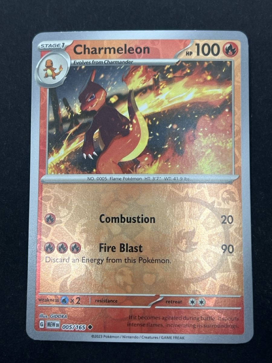 Pokémon Sammelbilder & Trading cards: Charmeleon Pokemon Karte Reverse Holo 005/165 🇺🇸 – Gebraucht aus Diegten von 5shop7