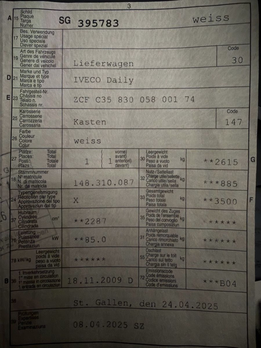 Iveco Nutzfahrzeuge: Iveco Daily Lieferwagen – Gebraucht aus Lufingen von Kasti92 8