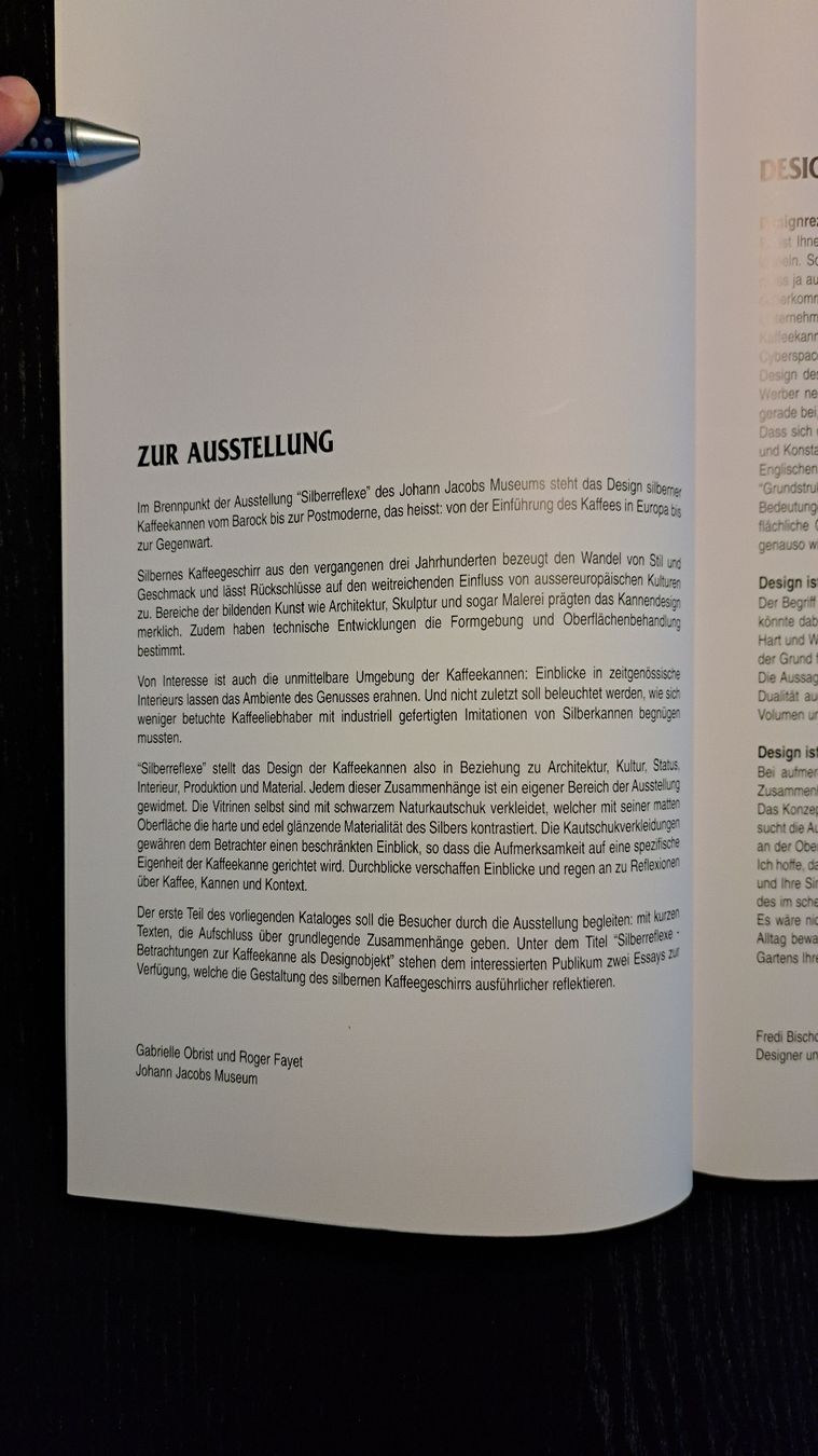 Libri: SILBERREFLEXE/Johann Jacobs Museum/Design/Kaffeekannen – Usato da Ottenbach venduto da Rasenmaeeher 6