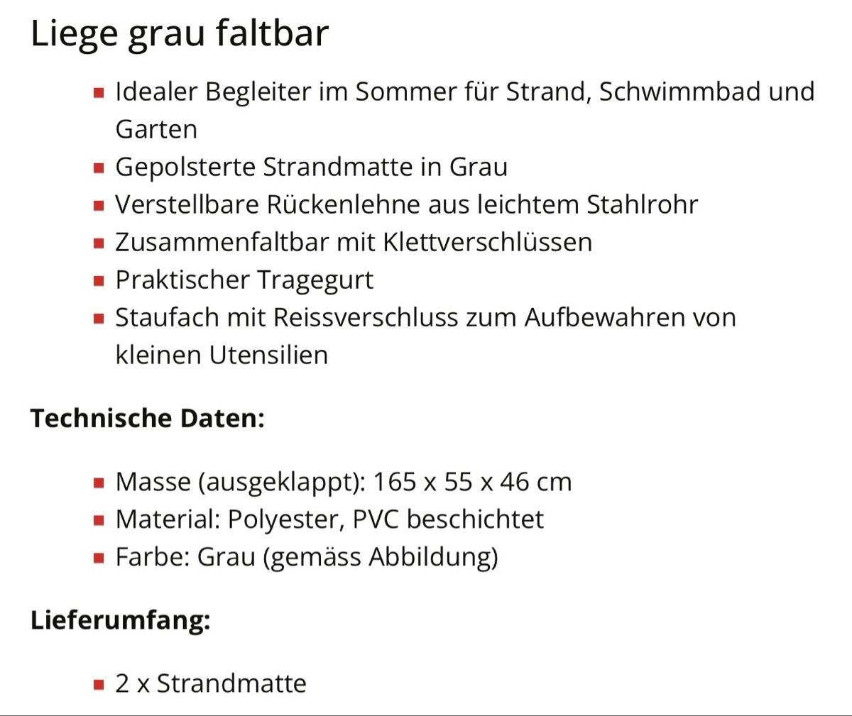 Stühle: Strandmatte 2er Set grau – Gebraucht aus Bern von WiederWert 3