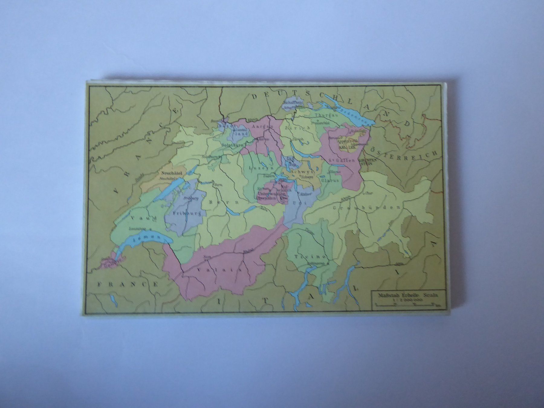 Landkarten & Atlanten: Schulkarte der Schweiz, Imhof, 1965 – Gebraucht aus Turbenthal von Panau 1