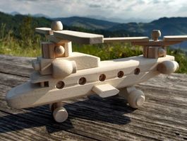 Holz Hubschrauber Spielzeug Neu