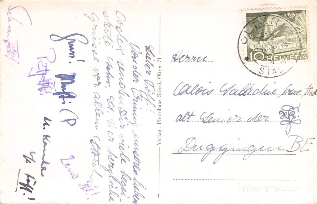 Ansichtskarten: Olten SO // 1953 Ersparniskasse Stadthaus Oldtimer – Gebraucht aus Basel von intermezzo12 1
