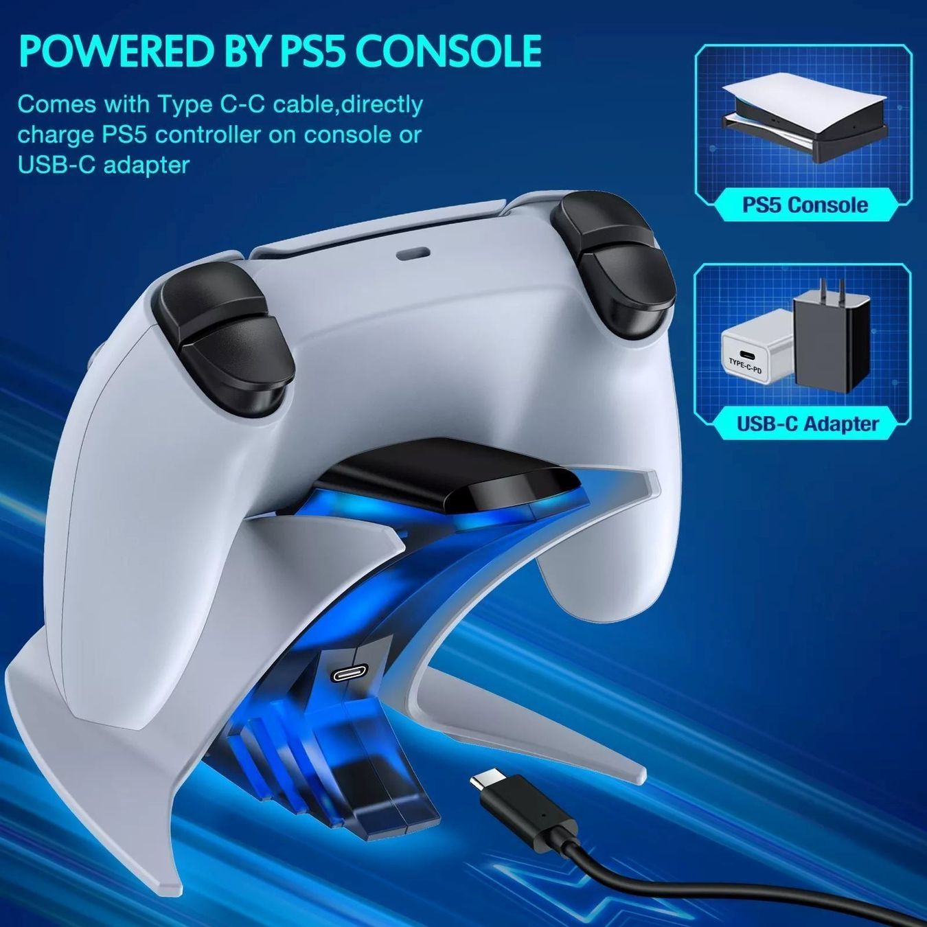 Adattatori & Cavi: PS5 Controller 5V/3A Type-C Ladestation – Nuovo e nell'imballaggio originale da Unterägeri venduto da RmOnline 4