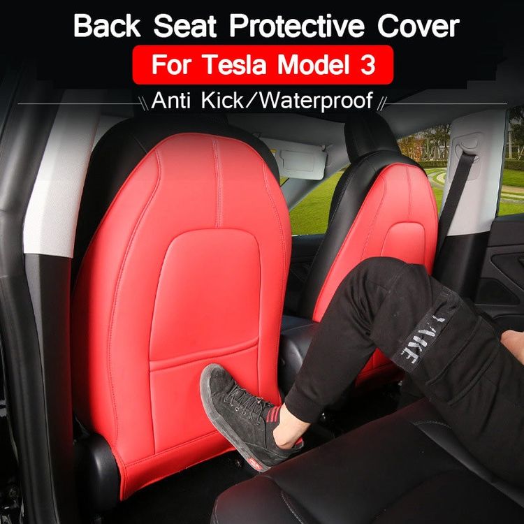 Leder Anti-Kick Matten Für Mazda CX-60 - 2-tlg. Rückenlehnenschutz Mit Organizer-Tasche