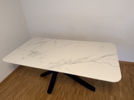 Designer Esstisch 160x80 Keramik Marmoroptik – Handgefertigt