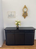 Sideboard Holz, schwarz, 3 Schubladen + 3 Türen