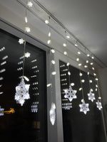 Lichterkette Sterne LED Schneeflocken Deko Fenster