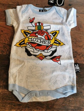 Six Bunny Strampler Body Kinderkleidung  *NEU* Mother blau