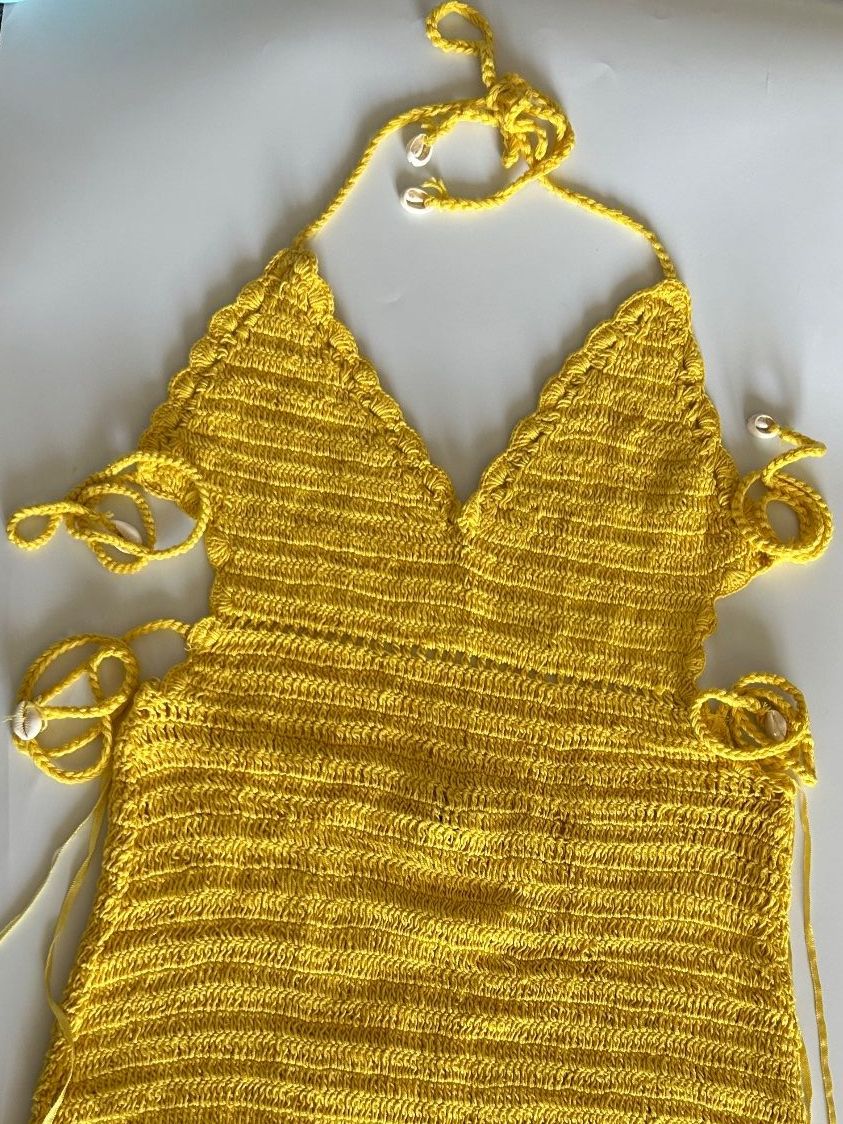 Vestiti: Gehäkeltes Kleid, gelb – Nuovo (secondo la descrizione) da Frauenfeld venduto da isa_9cy7 4