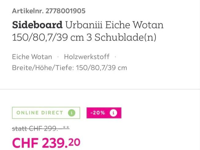 Pfister Kommoden: Stylisches Sideboard Eiche (Super Preis!!!) – Neu (gemäss Beschreibung) aus Elsau von con_jqh7 6