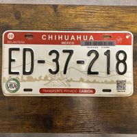 🇲🇽 Mexiko Autoschild, Chihuahua ED-37-218 - ORIGINAL