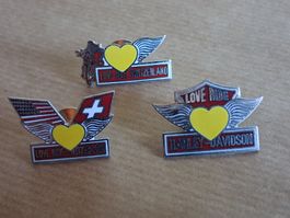 Pins Set Love Ride Harley-Davidson Schweiz 3 Stk