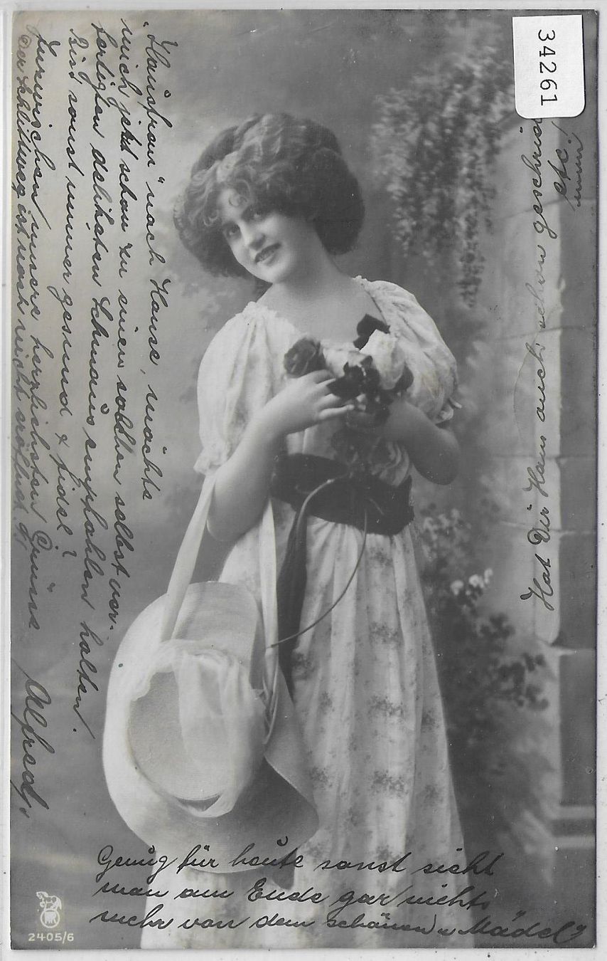 Cartoline postali: Modische junge Dame mit Hut – Usato da Ettingen venduto da Kartenplanet