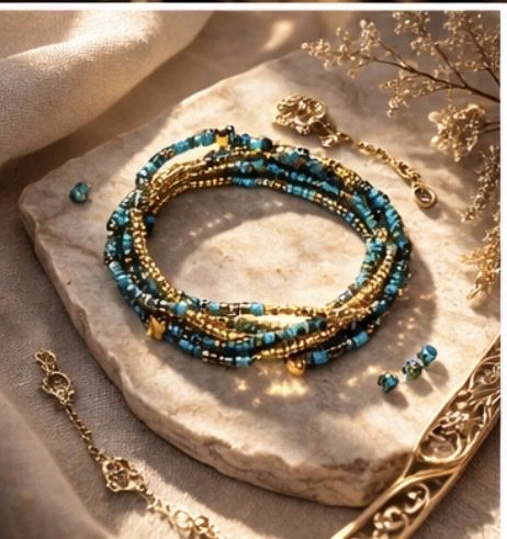 Altri gioielli: Statement Jewelry Set: Turquoise & Gold Beads – Nuovo e nell'imballaggio originale da Oftringen venduto da Eylem79 2