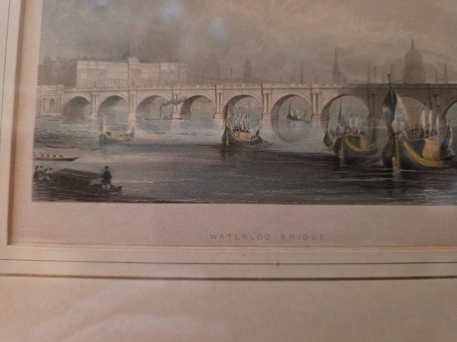 Incisioni: antiker colorierter Stich - Waterloo Bridge – Usato da Walterswil BE venduto da Lonitti 2