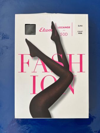 Strumpfhose Fashion, Lozange, ETAM, Grösse S/M, Schwarz