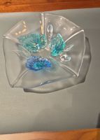 Glass Schale mit Blumenmotiv