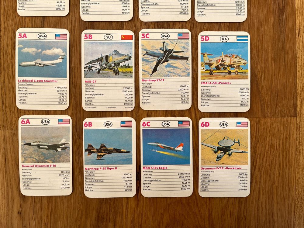 Militärflugzeuge Quartett - Für das Alter in top Zustand! 5