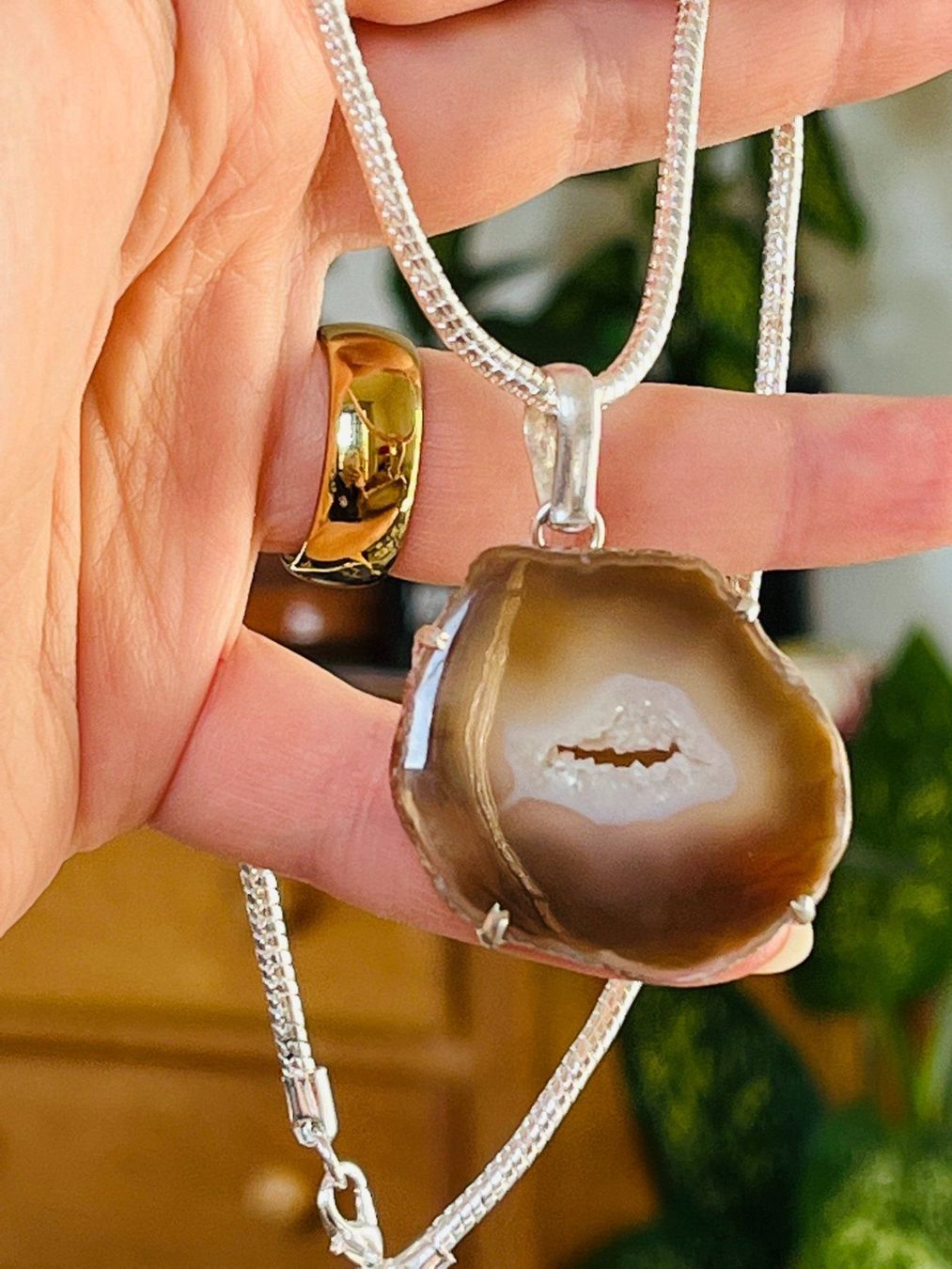 Ketten: NATURAL Solar Quartz Druzy Gems collier – Neu und originalverpackt aus Genève von AGBERG 8