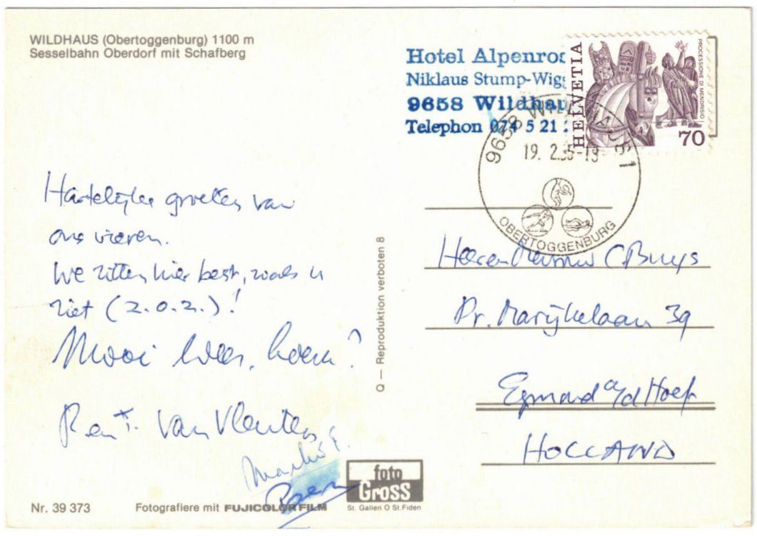 Cartoline postali: Wildhaus - Sessellift – Usato da Binningen venduto da Mountainrider 1