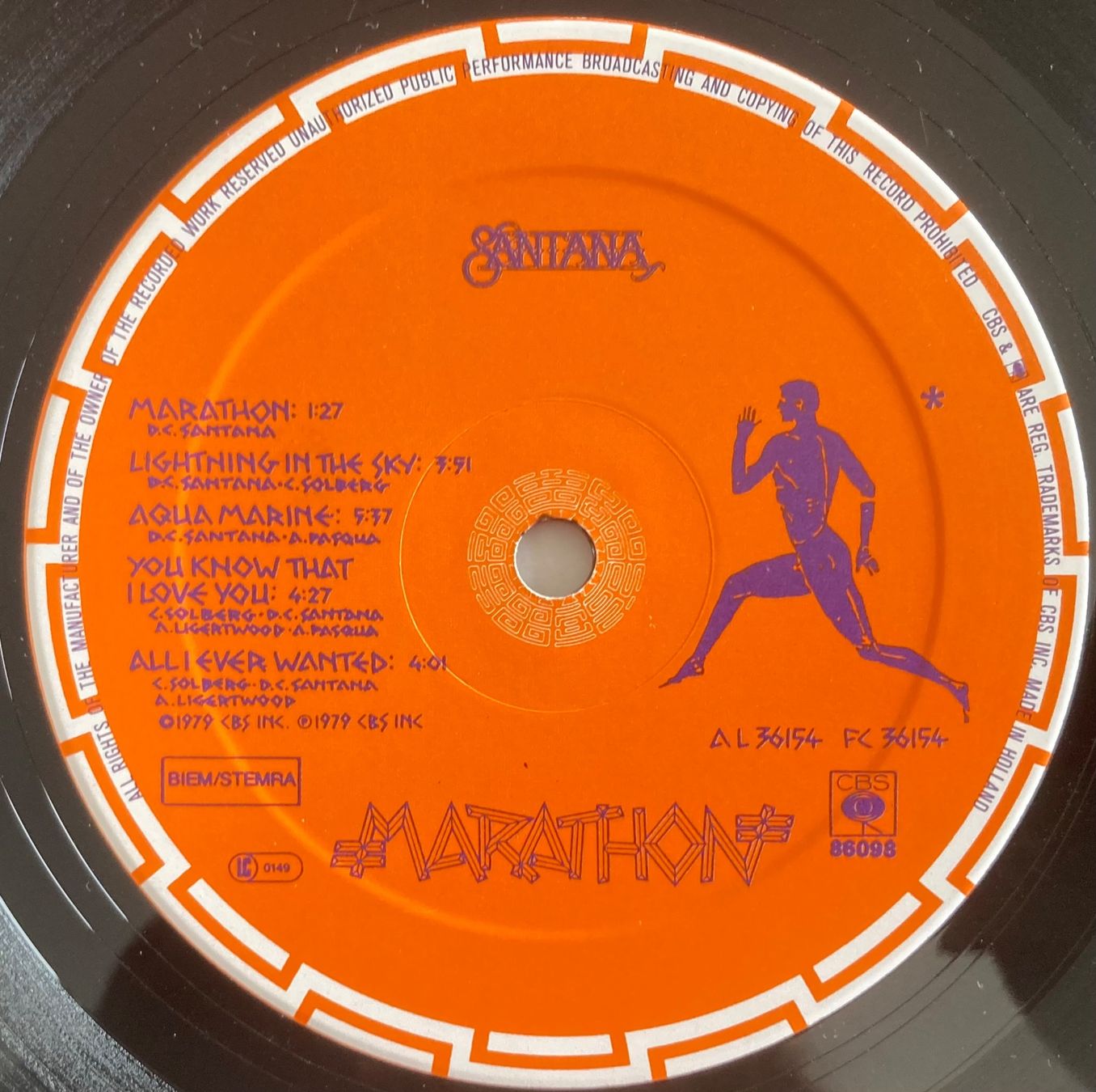 Dischi in vinile: SANTANA - MARATHON – Usato da Poliez-Pittet venduto da Newtown-Records 3