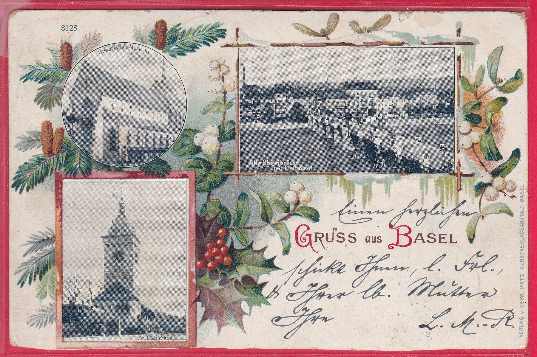 Cartoline postali: GRUSS AUS BASEL, 24.8.1899 – Usato da Oberrieden venduto da Gebirgsstelze