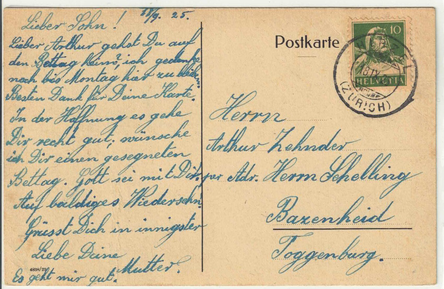 Cartoline postali: Sihlsprung bei Hirzel – Usato da Ettingen venduto da Kartenplanet 1