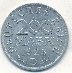Allemagne 200 Mark 1923 D 2