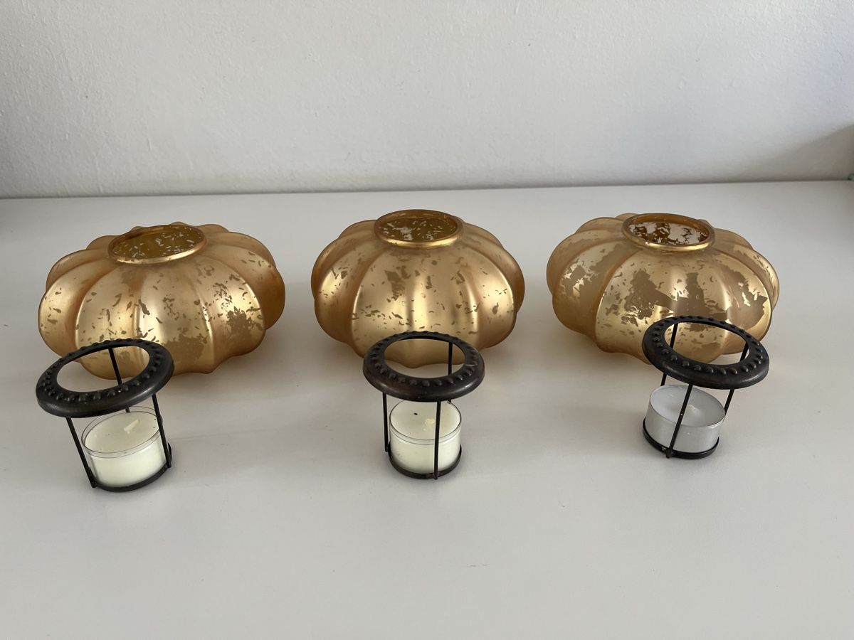 Alle Dekorationen: 3 Stk. Kürbis-Windlichter aus Glas – Gebraucht aus Wetzikon ZH von seli03 8