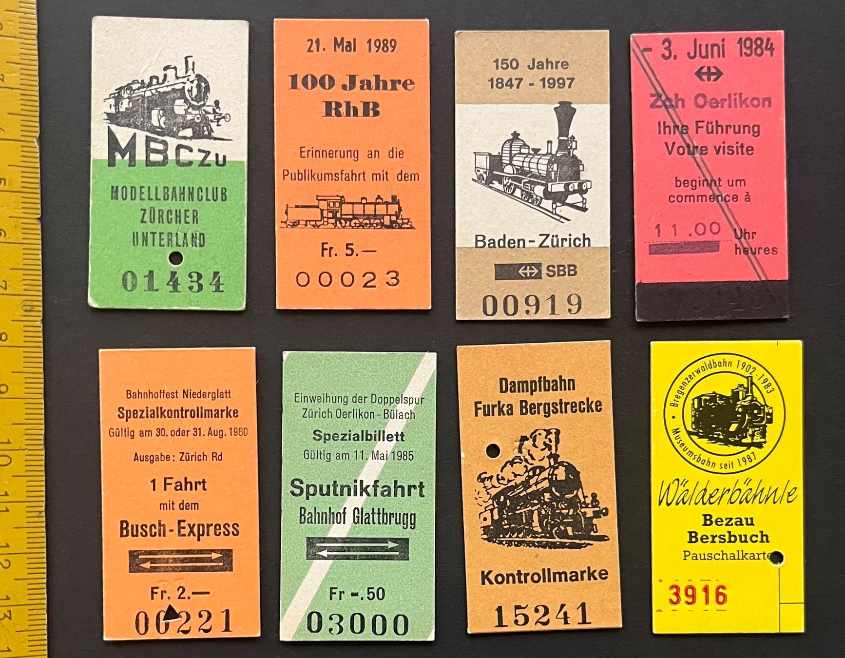 Biglietti: Lot 8 Bahnbillette Spezialanlässe oder Jubiläum/ Edmontsche – Usato da Ostermundigen venduto da DaxKarten-75