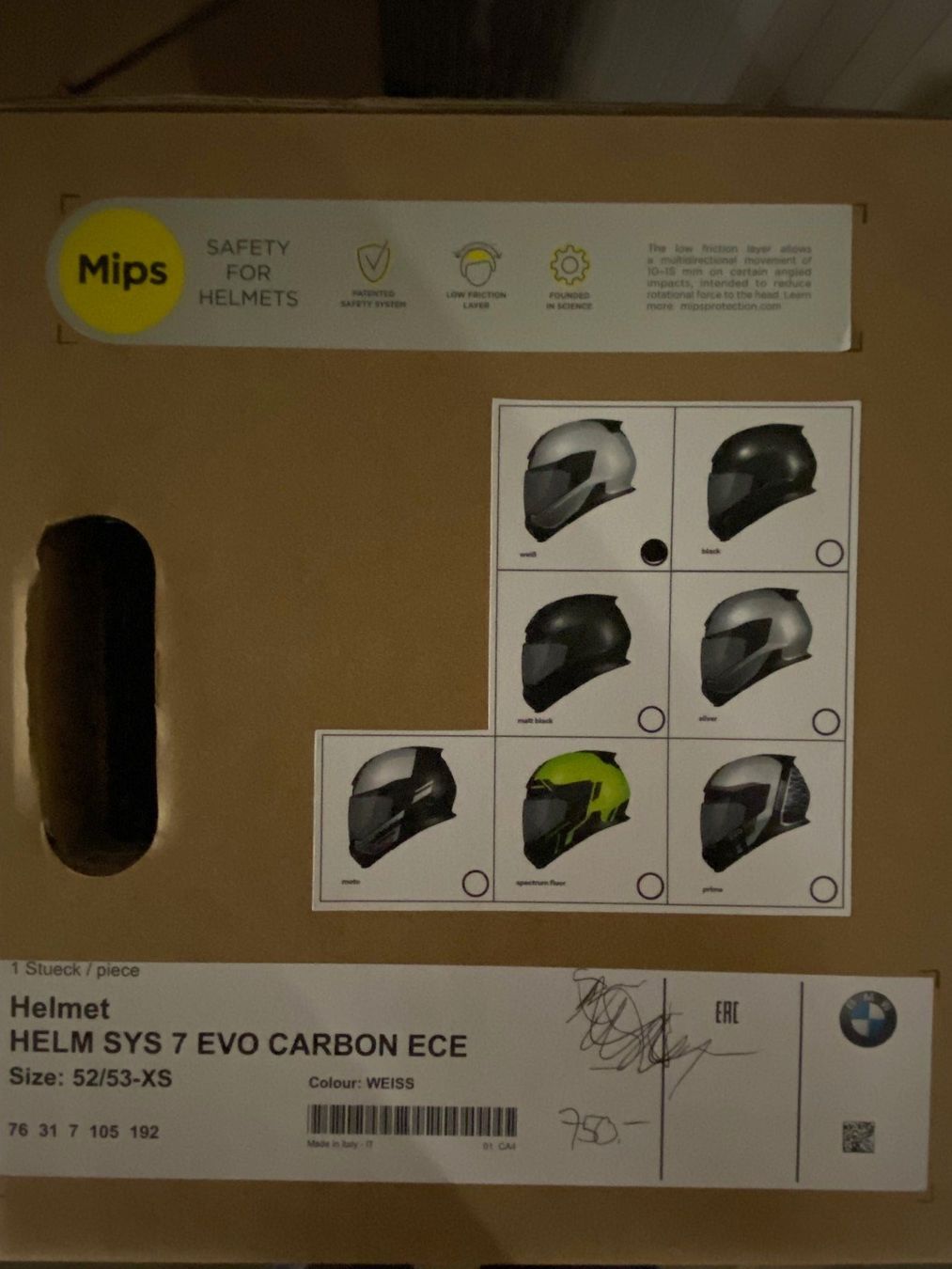 Caschi & visiere: BMW Helm SYS 7 Carbon Silber XS – Nuovo e nell'imballaggio originale da Reinach BL venduto da DCastro4 5
