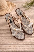 Louis Vuitton Sandalen, Damier Muster, Grösse 34.5, Top!