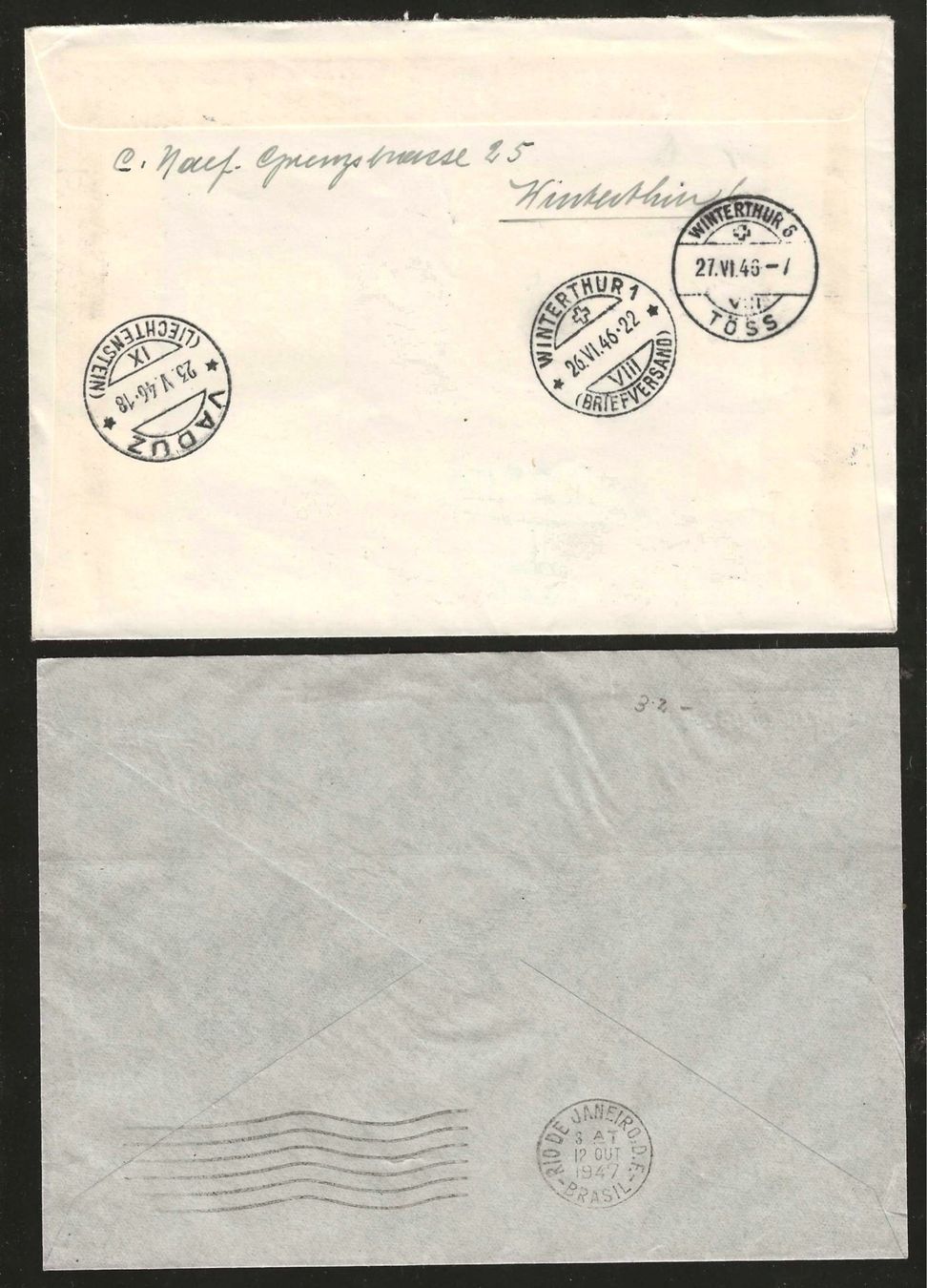 Tutti i francobolli: 1946/1947 : 2 CH Flugpost Briefe – Usato da Gümligen venduto da Geniusbuy 1