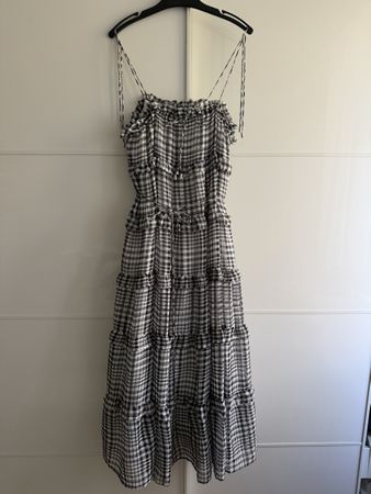 C/MEO Collective Maxikleid Karo Volants Gr. S