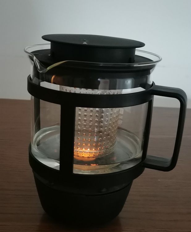 CONGARTENO Glas Teekanne Mit Sieb - Hitzebeständig Mit Holzgriff, 0,5L