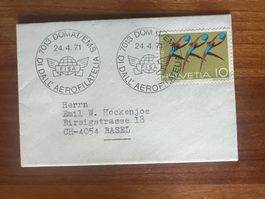 Klein Brief 1971 Sonderstempel Domat/Ems Aerofilat.     (G6)