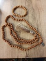 Set 108 Mala Rudraksha Perlen geknotete Halskette+Armband